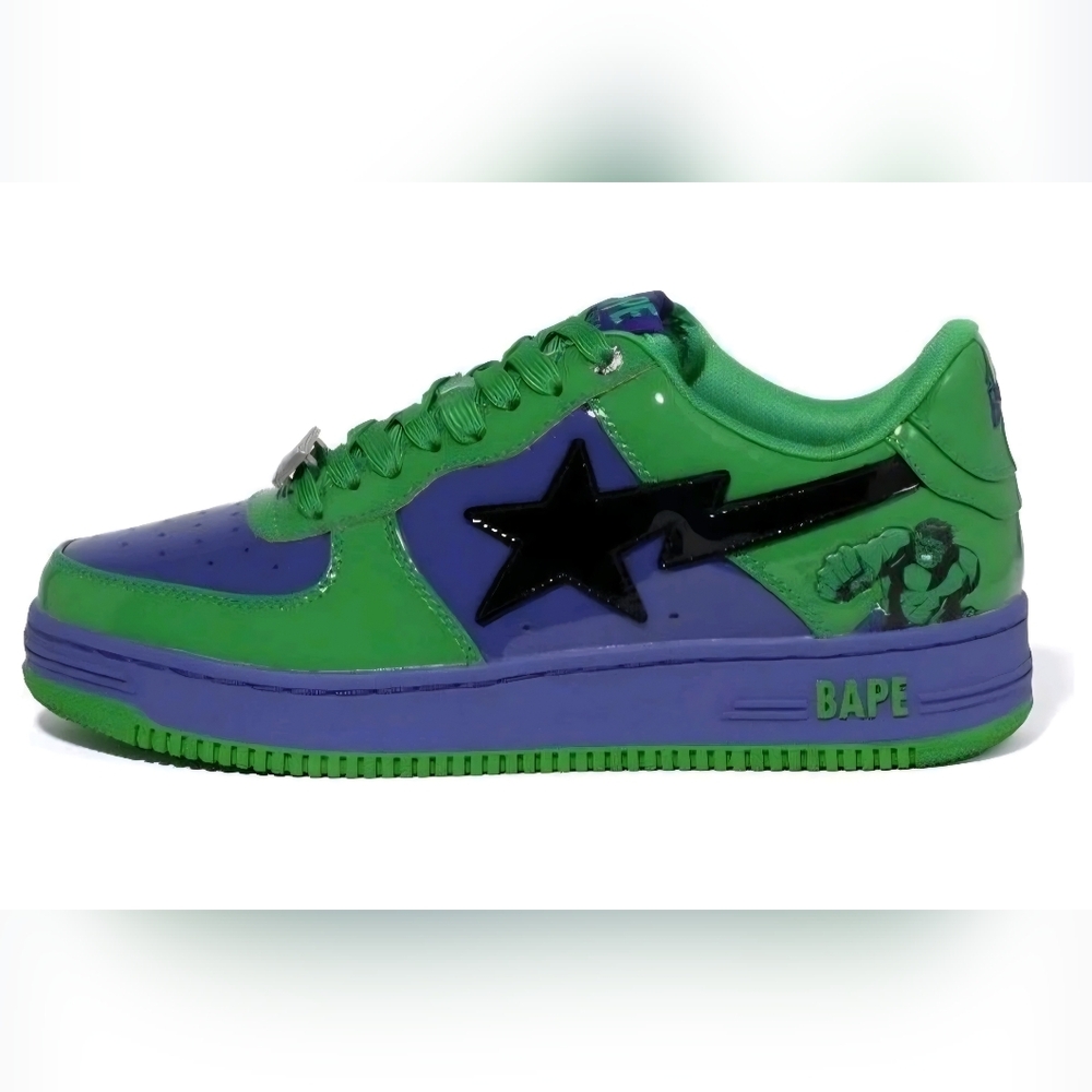 RARE A BATHING APE x Marvel Comics Bape Sta Low 'Hulk' US Men's Size 11 - Picture 2 of 11